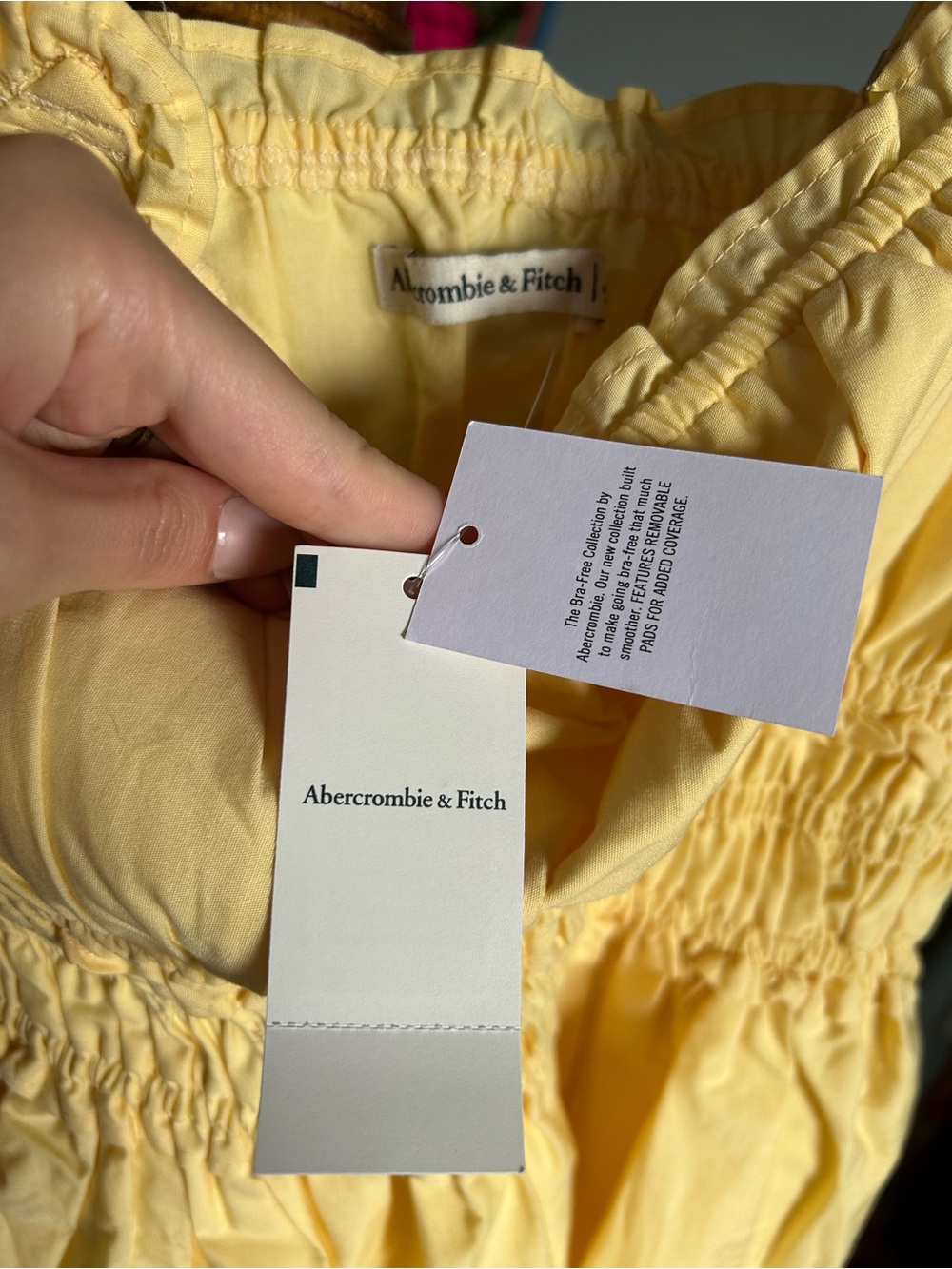 Abercrombie & Fitch Yellow Smocked Mini Dress - Picture 3 of 4